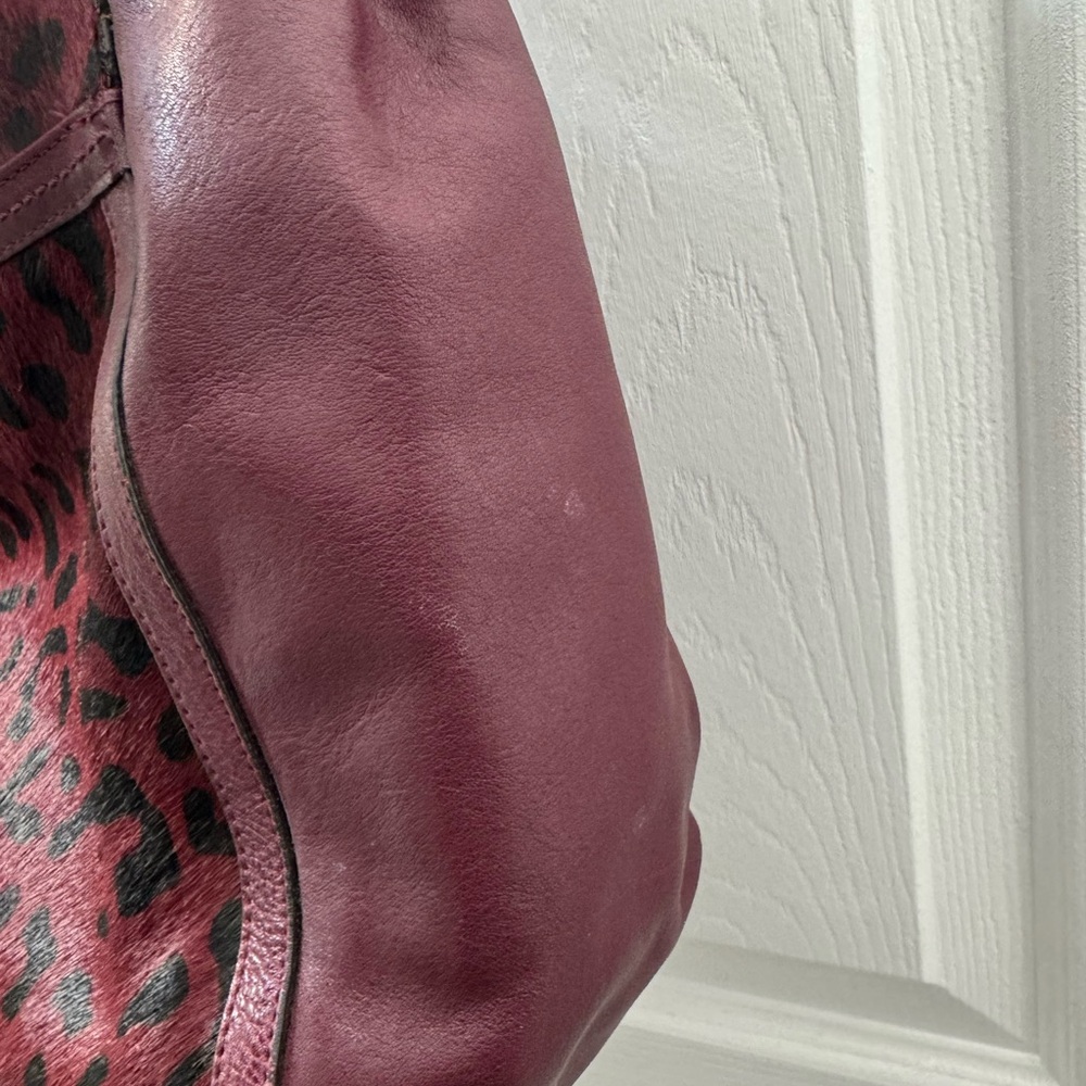 Coach Burgundy Haircalf Leather Turnlock Pocket Hobo Shoulder Bag - Picture 4 of 14